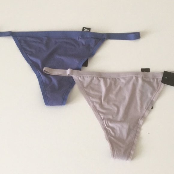 2 DKNY String Thong Blue Taupe G-string Thongs XL - Picture 3 of 14